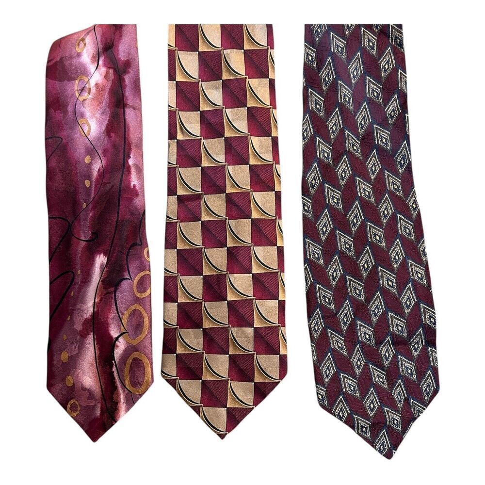 Ziggurat J Garcia Talbots Studio Maroon Color Men’s Neckties Silk Ties Patterns